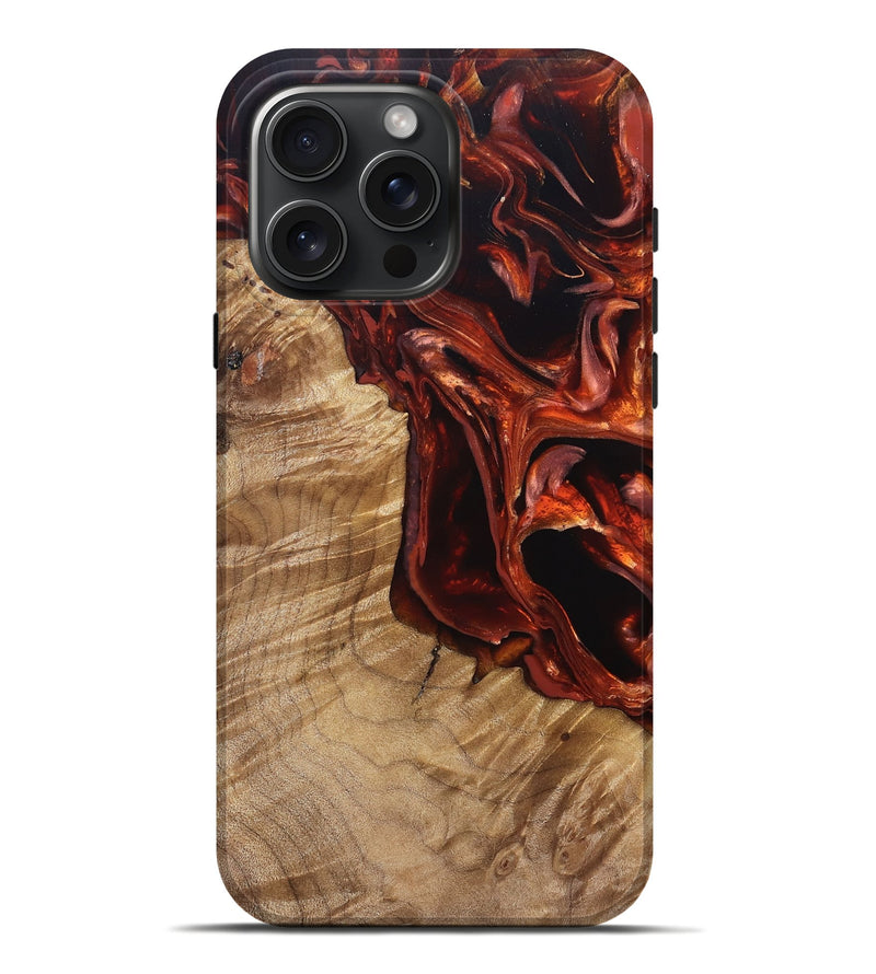 iPhone 16 Pro Max Wood Live Edge Phone Case - Avi (Red, 831629)