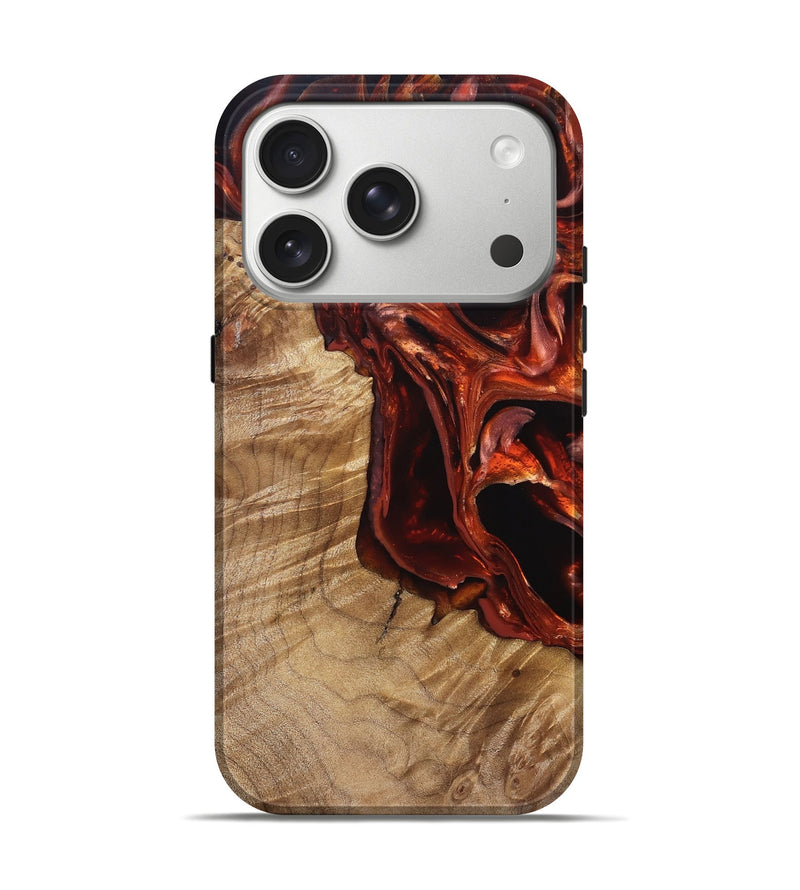 iPhone 17 Pro Wood Live Edge Phone Case - Avi (Red, 831629)