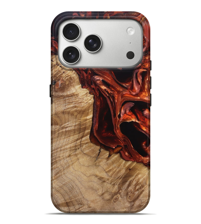 iPhone 17 Pro Max Wood Live Edge Phone Case - Avi (Red, 831629)