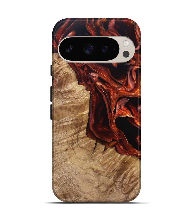 Pixel 9 Pro Wood Live Edge Phone Case - Avi (Red, 831629)