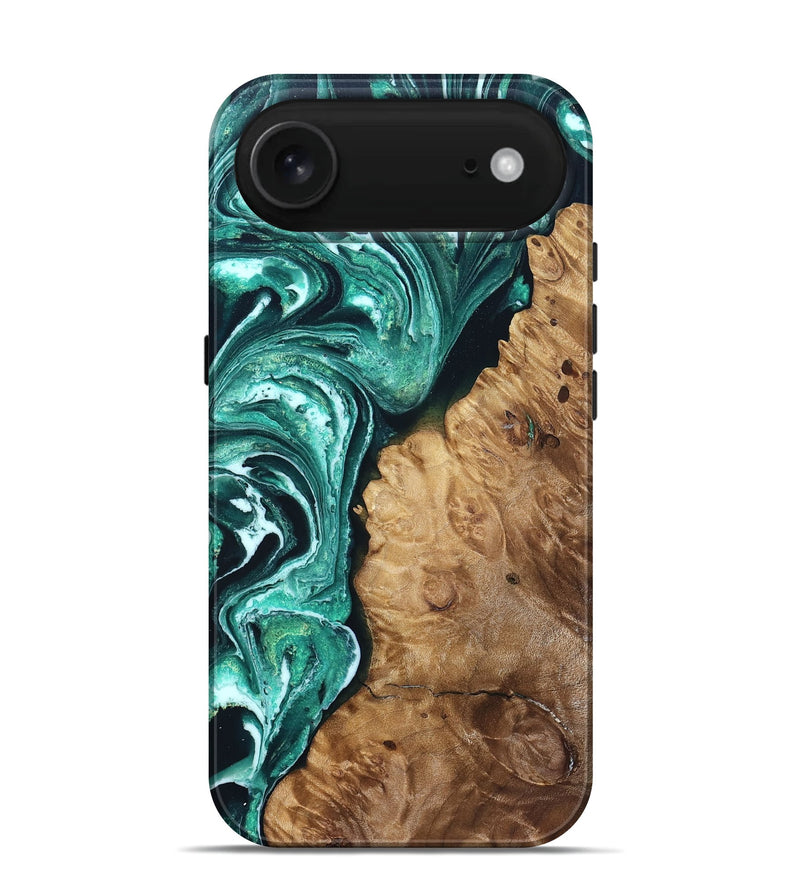iPhone 17 Air Wood Live Edge Phone Case - Alayah (Green, 831630)