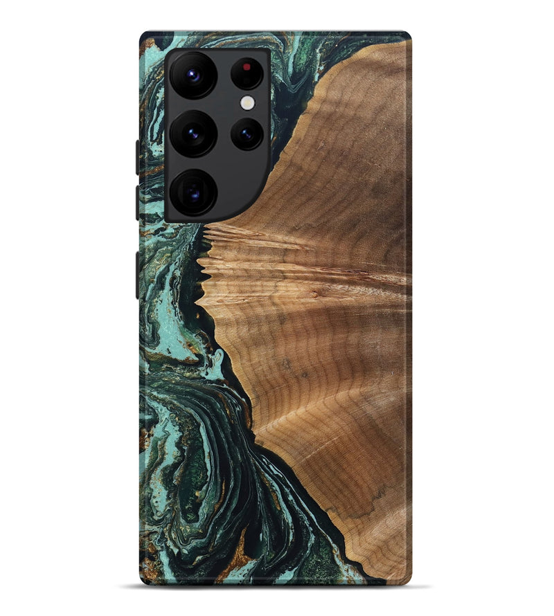 Galaxy S22 Ultra Wood Live Edge Phone Case - Caryn (Green, 831631)