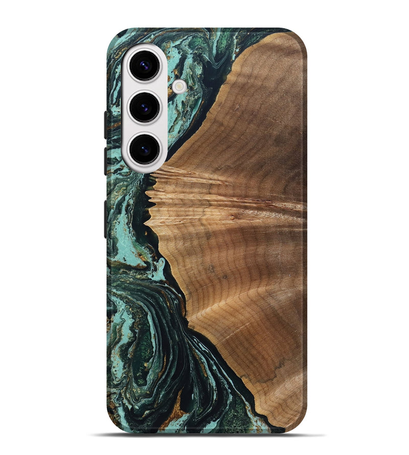 Galaxy S25 Plus Wood Live Edge Phone Case - Caryn (Green, 831631)