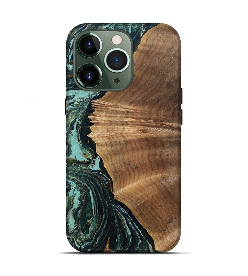iPhone 13 Pro Wood Live Edge Phone Case - Caryn (Green, 831631)