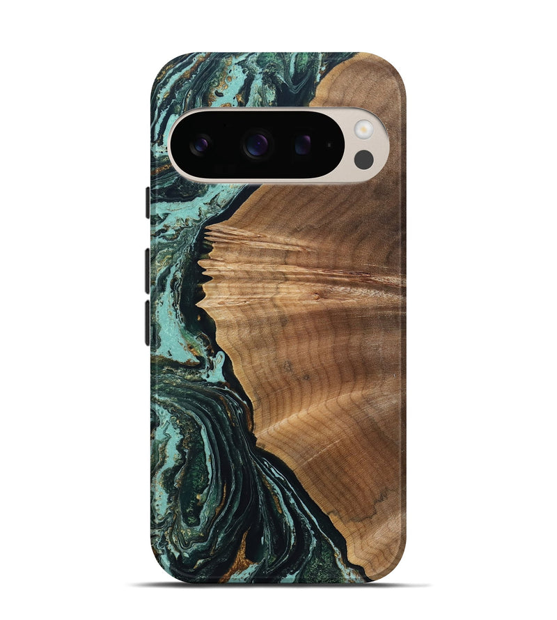 Pixel 10 Pro Wood Live Edge Phone Case - Caryn (Green, 831631)
