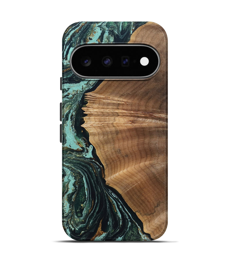 Pixel 11 Pro Wood Live Edge Phone Case - Caryn (Green, 831631)
