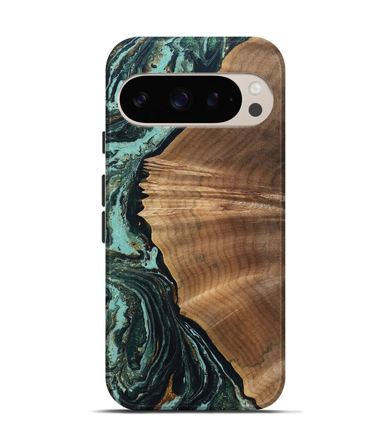 Pixel 9 Wood Live Edge Phone Case - Caryn (Green, 831631)