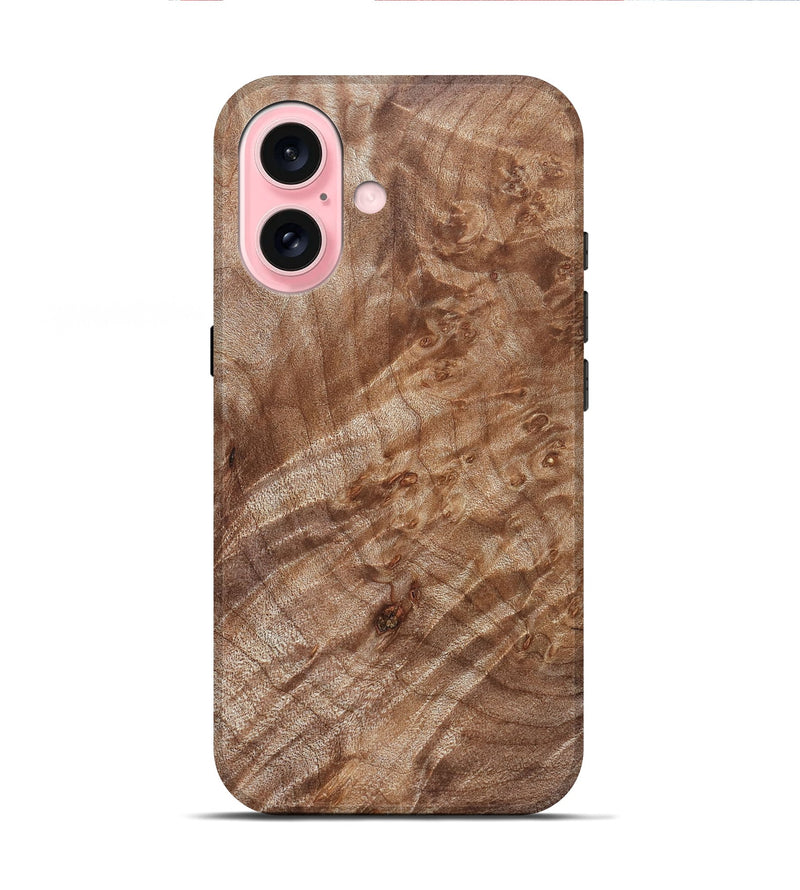 iPhone 16 Wood Live Edge Phone Case - Dee (Solid Wood, 831644)