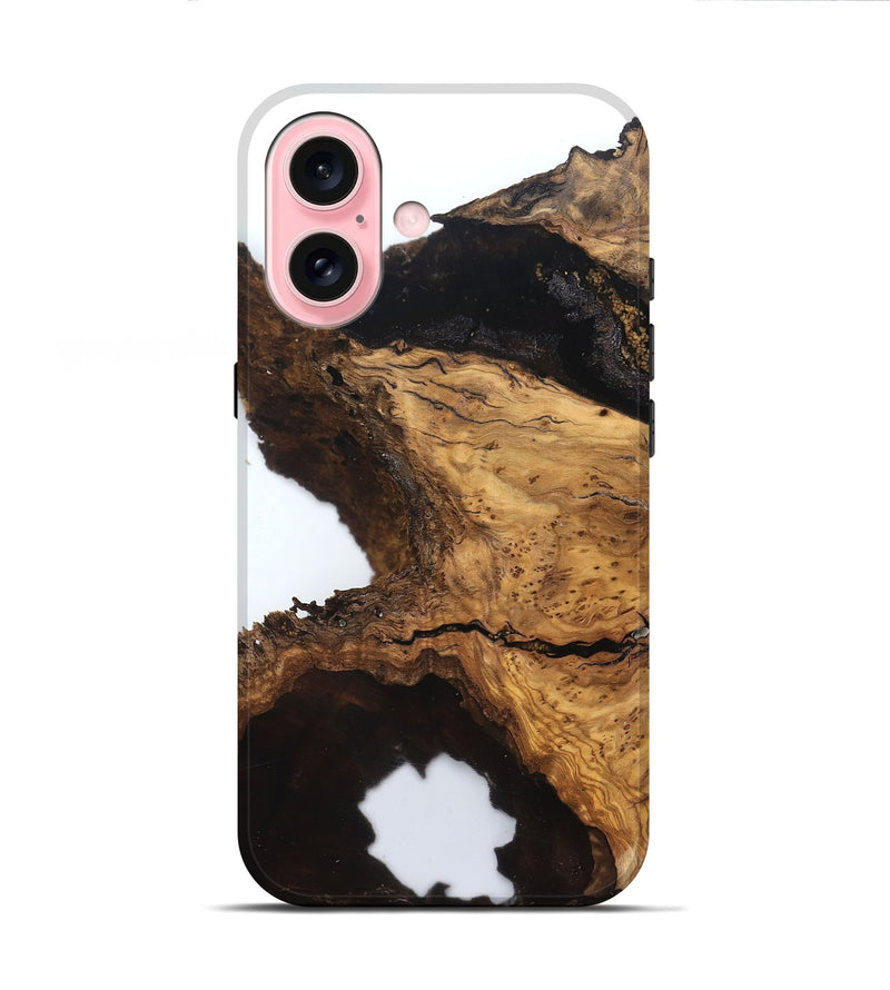 iPhone 16 Wood Live Edge Phone Case - Glenda (Clear, 831645)