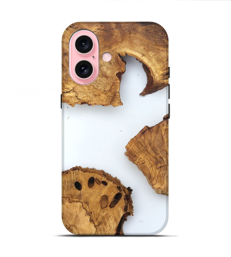 iPhone 16 Wood Live Edge Phone Case - Lelah (Clear, 831651)