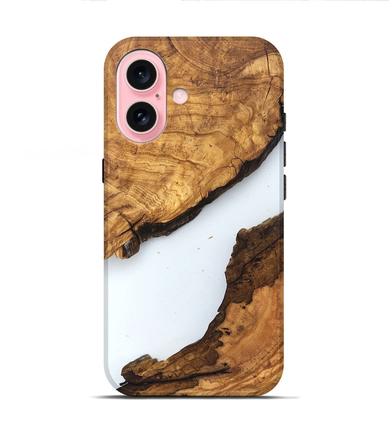iPhone 16 Wood Live Edge Phone Case - Dax (Clear, 831653)