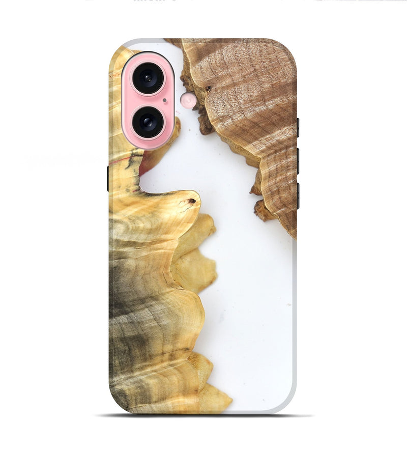 iPhone 16 Wood Live Edge Phone Case - Haylie (Clear, 831654)