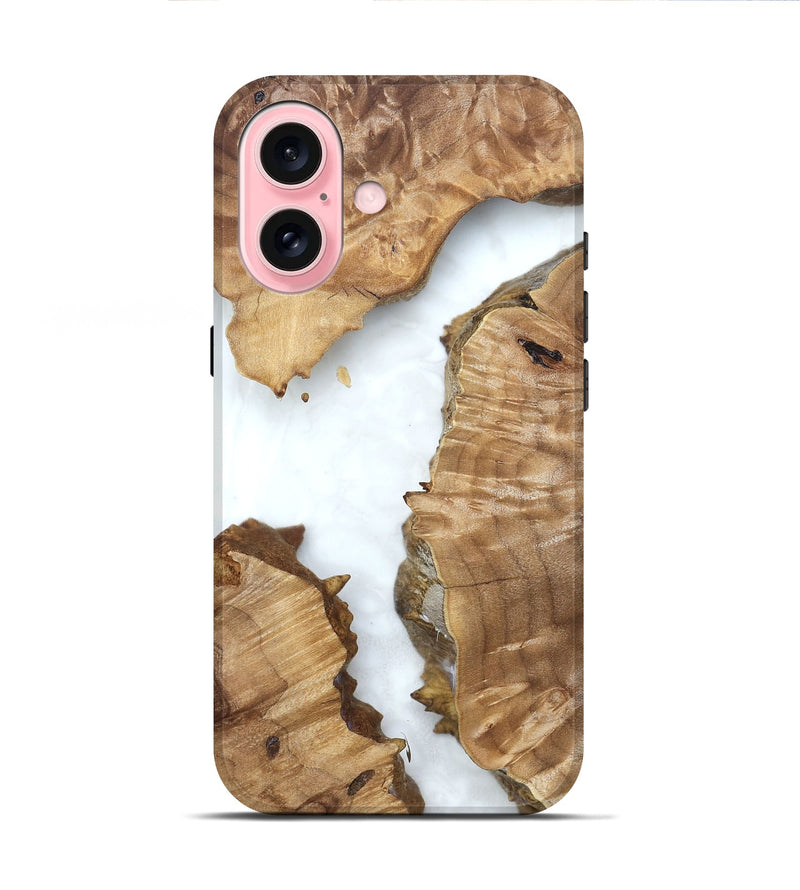 iPhone 16 Wood Live Edge Phone Case - Amanda (Clear, 831656)