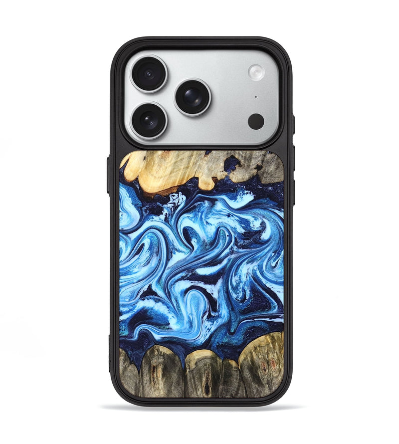 iPhone 18 Pro Wood Phone Case - Ethel (Blue, 831679)