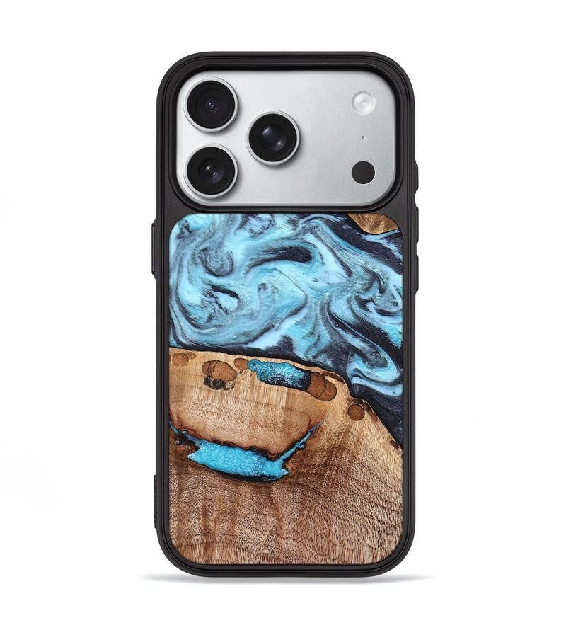 iPhone 18 Pro Wood Phone Case - Bert (Blue, 831680)