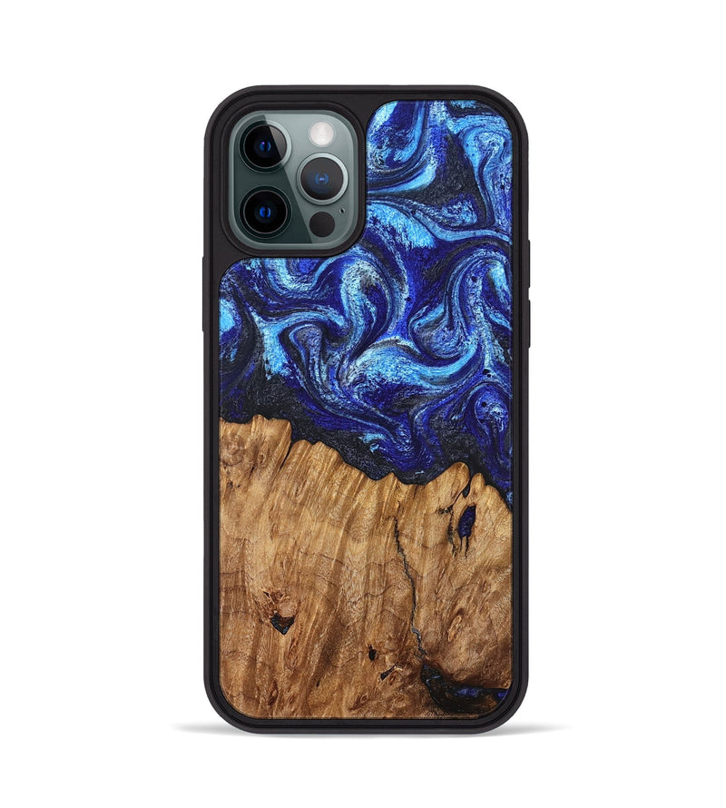 iPhone 12 Pro Wood Phone Case - Ambrose (Blue, 831682)