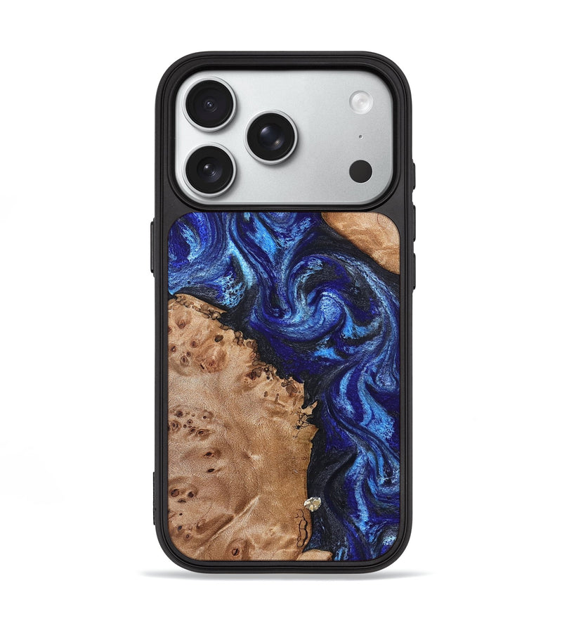 iPhone 18 Pro Wood Phone Case - Sanaa (Blue, 831685)