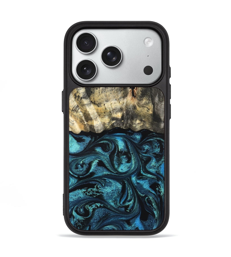 iPhone 18 Pro Wood Phone Case - Vihaan (Blue, 831689)