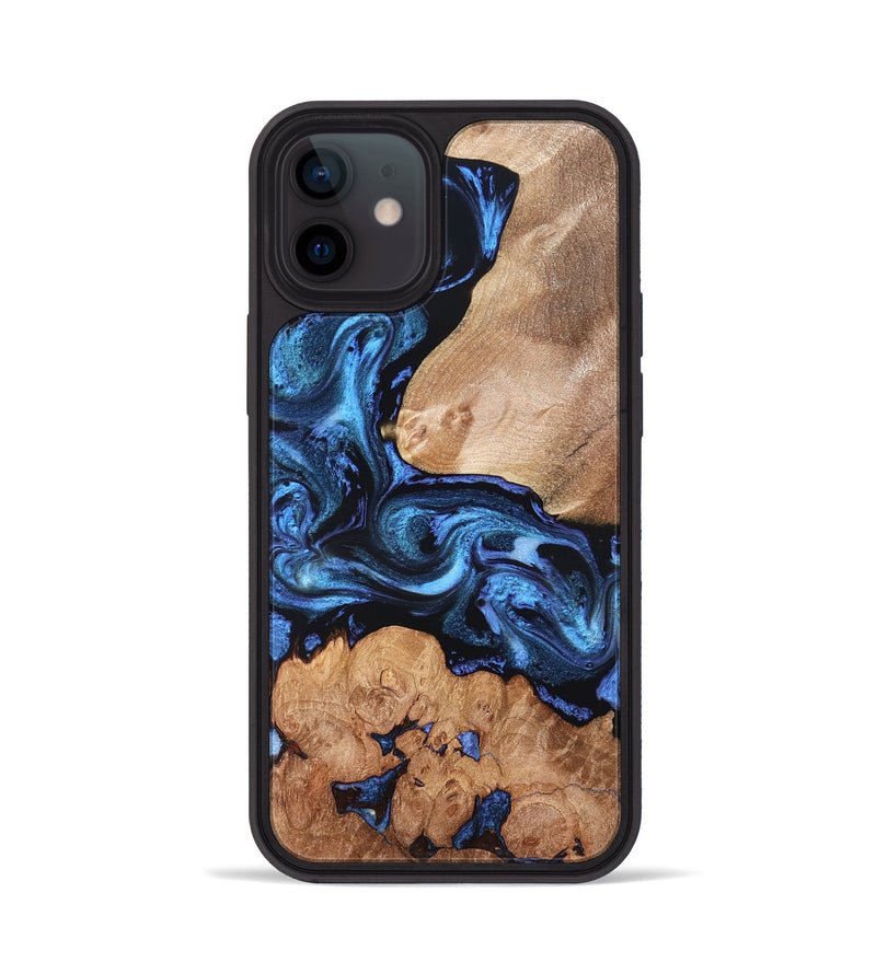 iPhone 12 Wood Phone Case - Bishop (Blue, 831690)