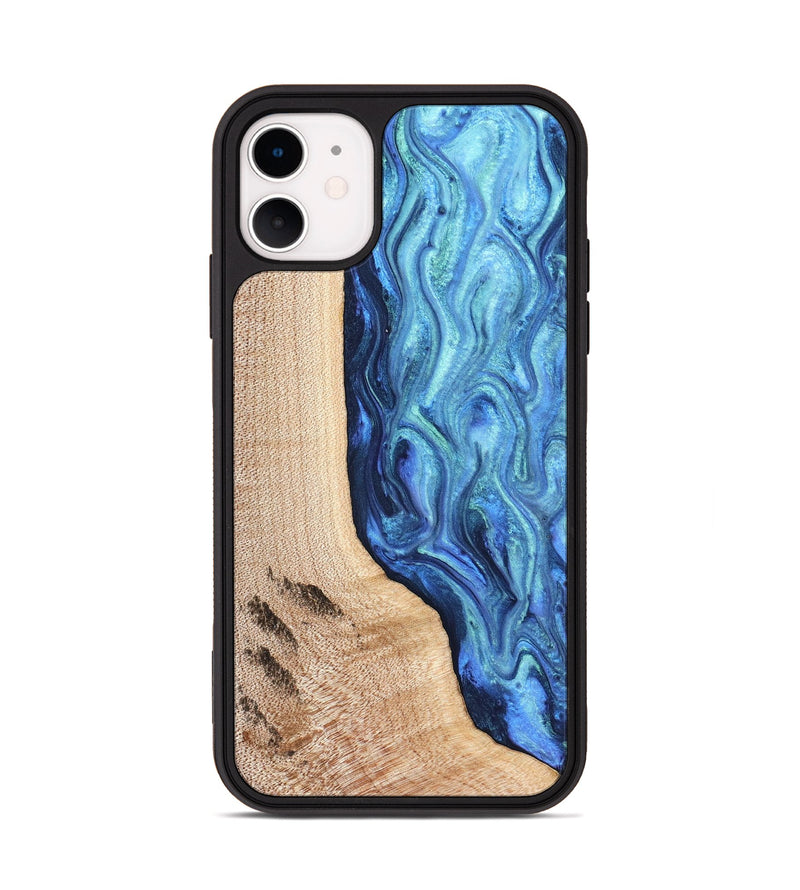 iPhone 11 Wood Phone Case - Azaria (Blue, 831693)