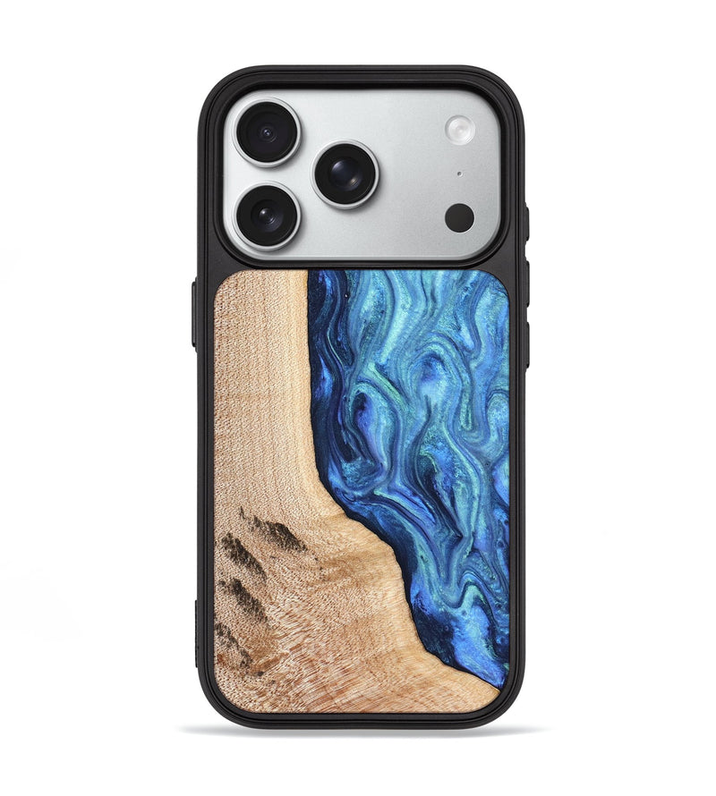 iPhone 18 Pro Wood Phone Case - Azaria (Blue, 831693)