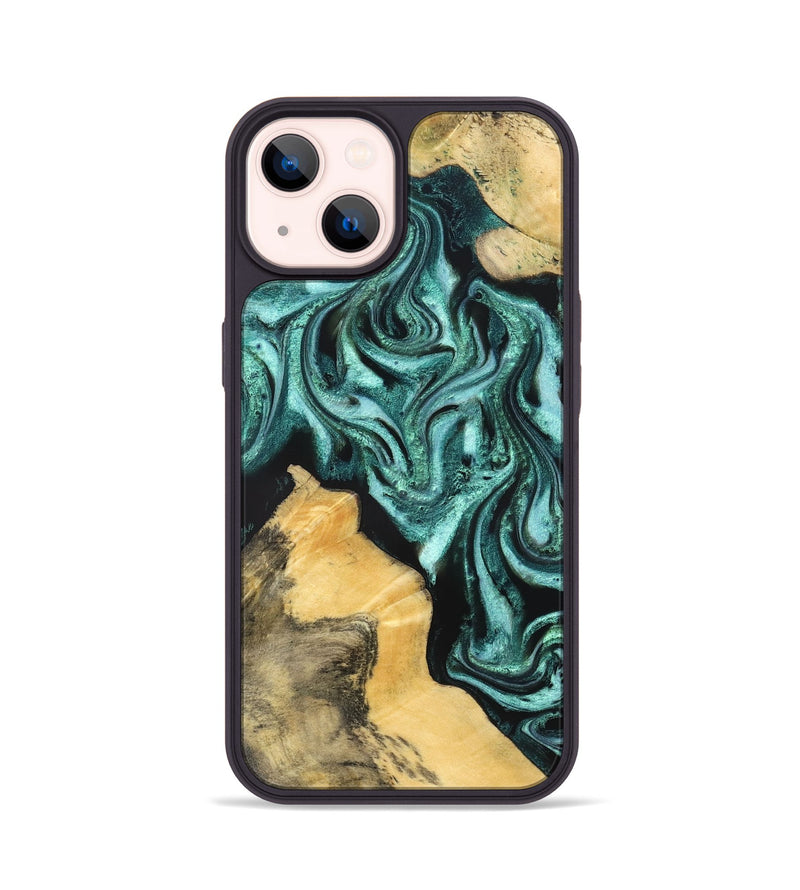 iPhone 14 Wood Phone Case - Sampson (Green, 831700)