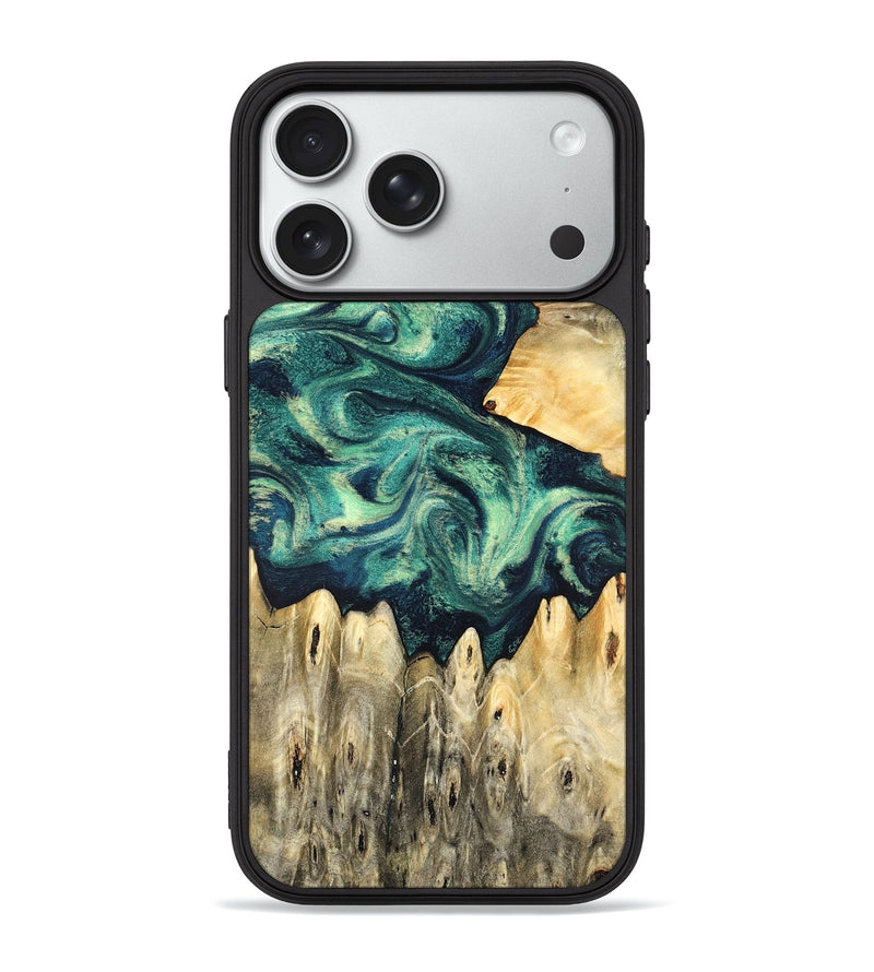 iPhone 18 Pro Max Wood Phone Case - Otis (Green, 831707)