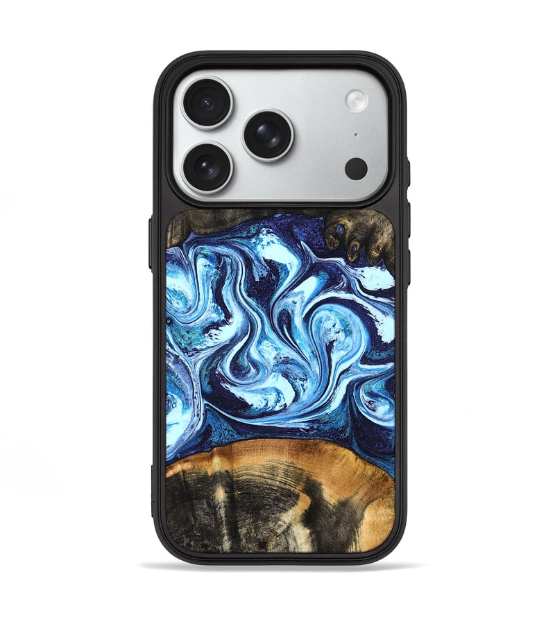 iPhone 18 Pro Wood Phone Case - Rivka (Blue, 831715)