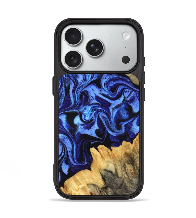iPhone 18 Pro Wood Phone Case - Nat (Blue, 831717)