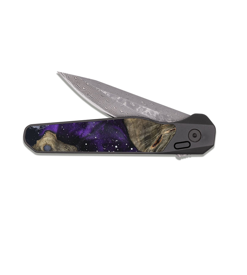 EDC Dark Damascus Wood Pocket Knife - Autumn (Cosmos, 831720)