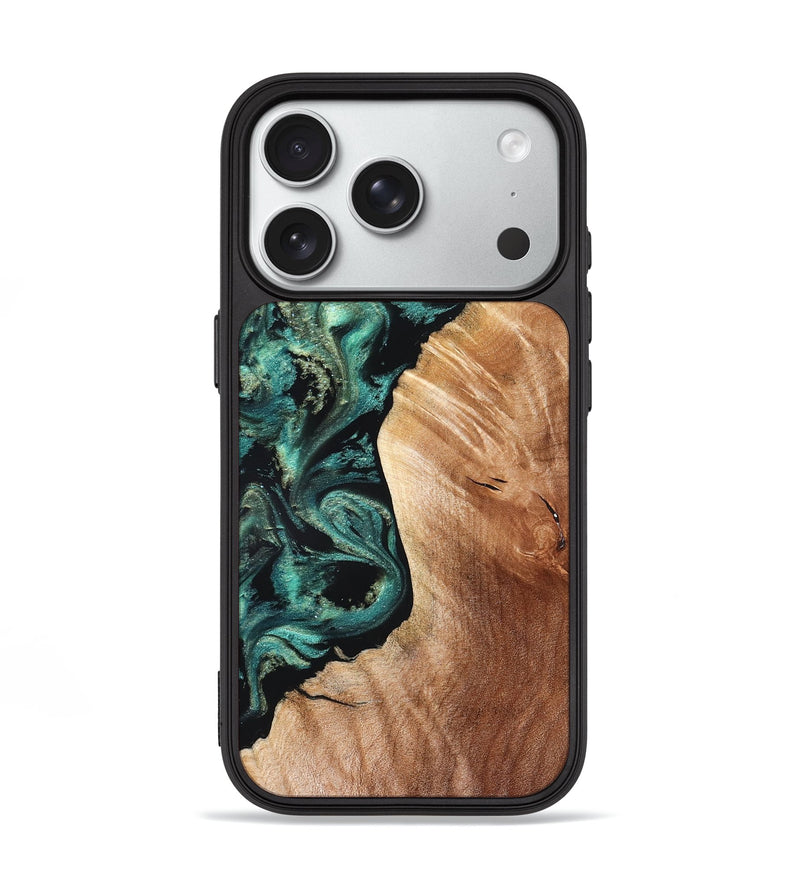 iPhone 18 Pro Wood Phone Case - Simeon (Green, 831728)