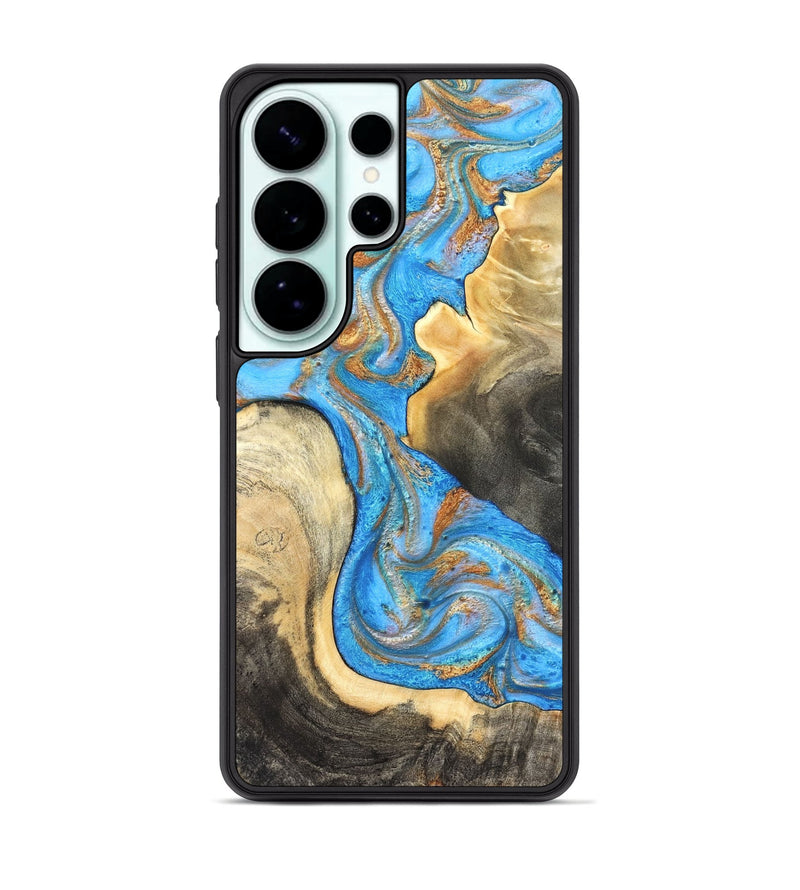 Galaxy S26 Ultra Wood Phone Case - Noa (Teal & Gold, 831731)