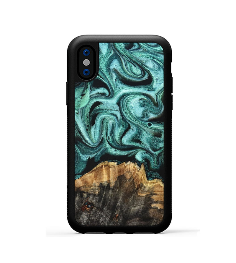 iPhone Xs Wood Phone Case - Gerald (Green, 831733)