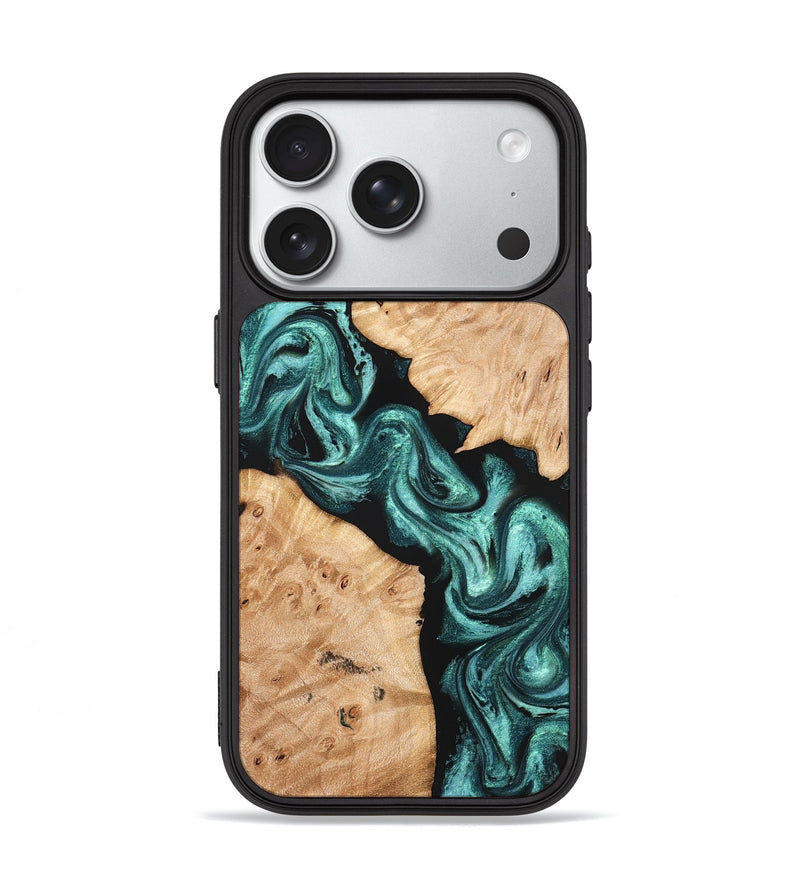 iPhone 18 Pro Wood Phone Case - Fate (Green, 831737)