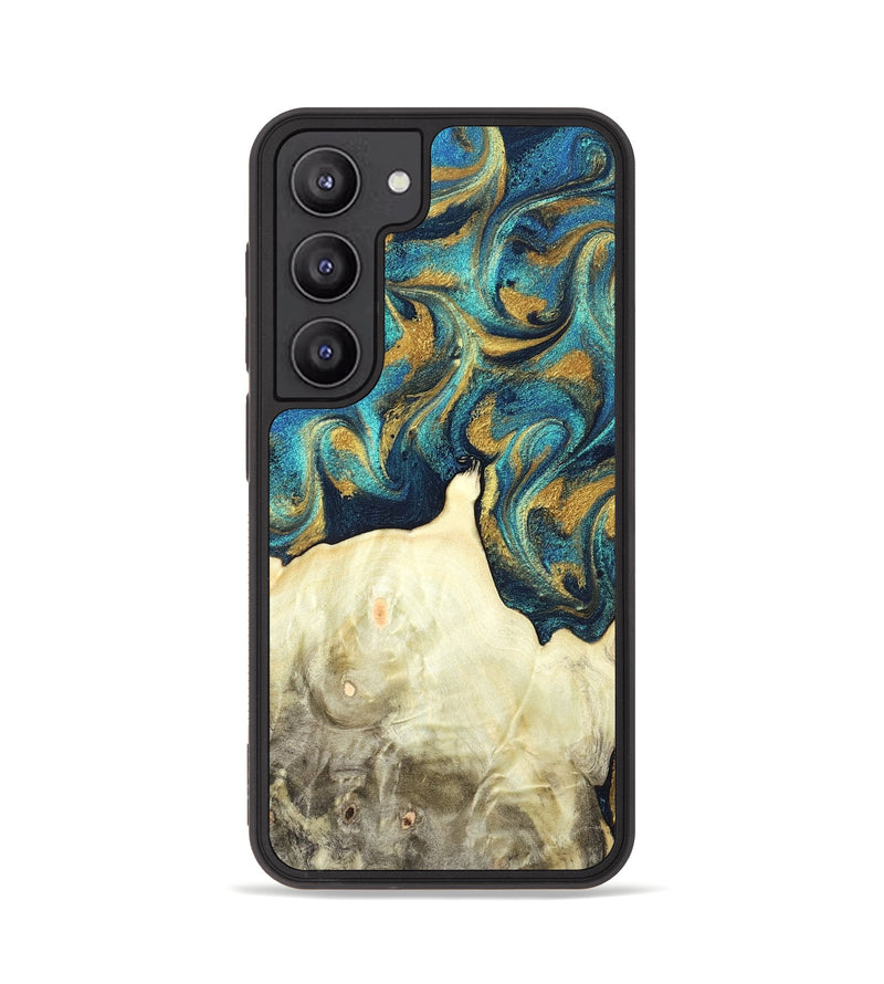 Galaxy S23 Wood Phone Case - Candis (Teal & Gold, 831752)