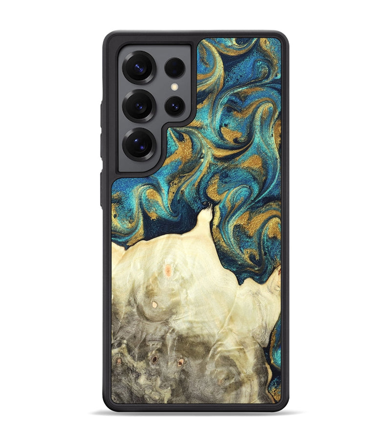 Galaxy S25 Ultra Wood Phone Case - Candis (Teal & Gold, 831752)
