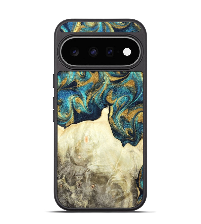 Pixel 11 Wood Phone Case - Candis (Teal & Gold, 831752)