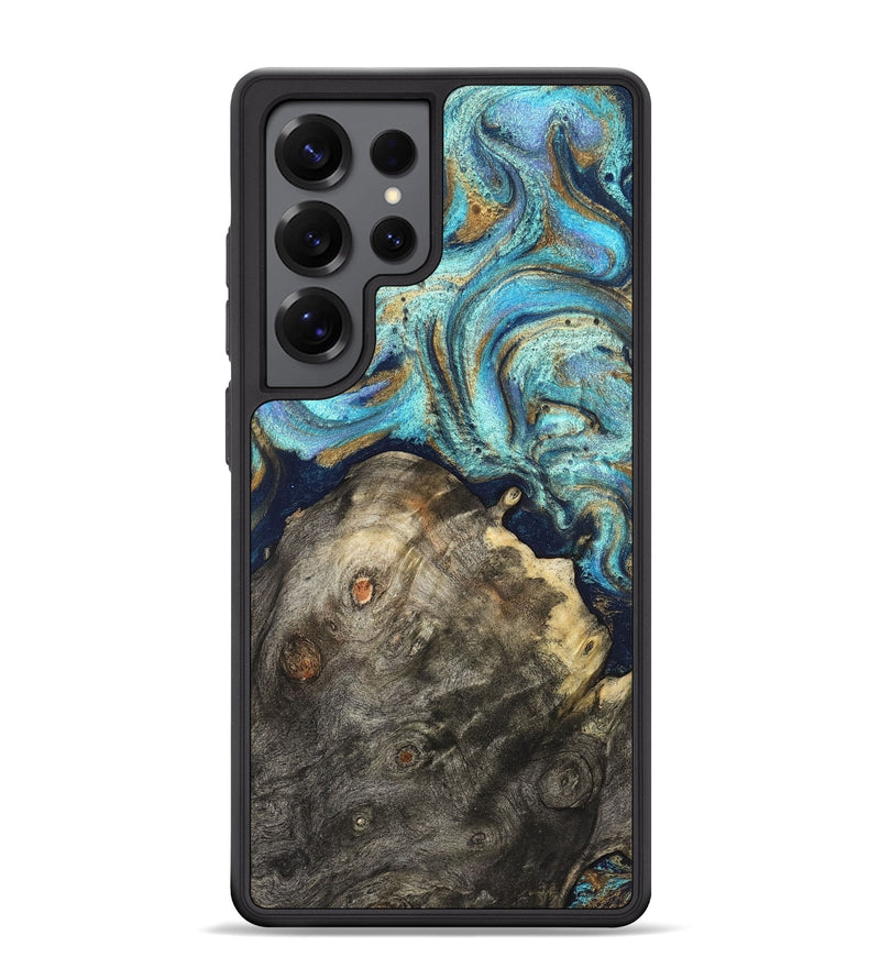 Galaxy S25 Ultra Wood Phone Case - Ayaan (Teal & Gold, 831753)