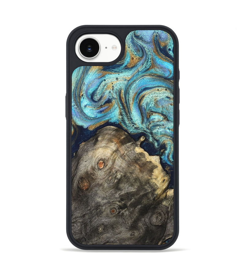 iPhone 16e Wood Phone Case - Ayaan (Teal & Gold, 831753)