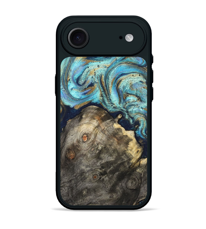 iPhone 17 Air Wood Phone Case - Ayaan (Teal & Gold, 831753)