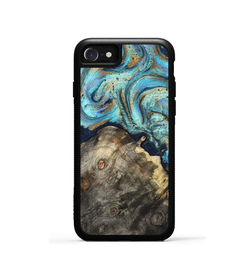 iPhone SE Wood Phone Case - Ayaan (Teal & Gold, 831753)