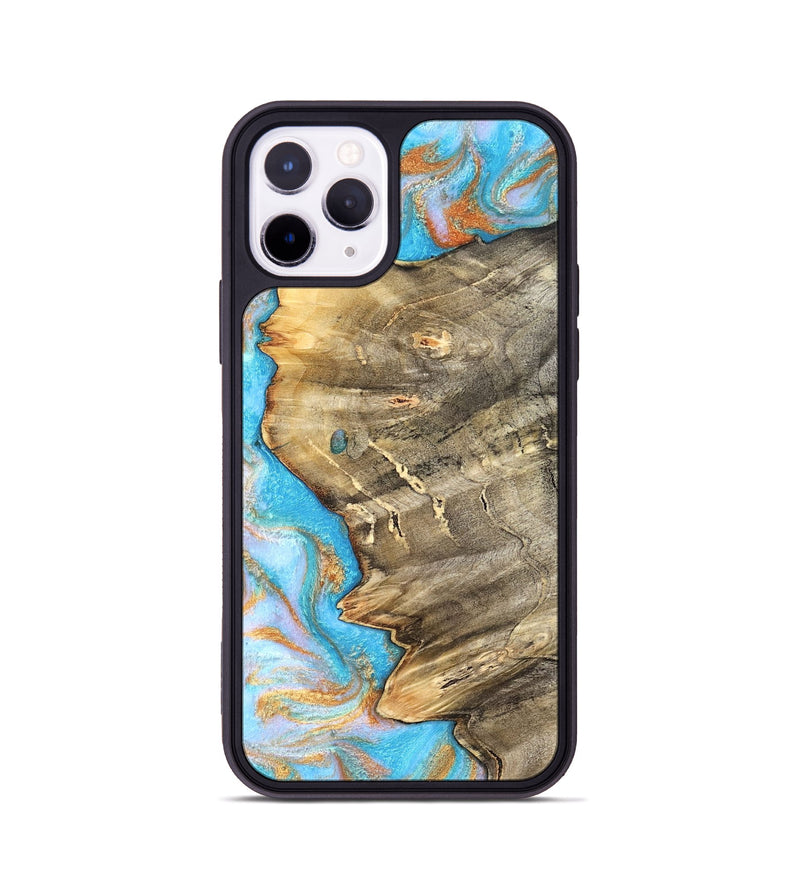 iPhone 11 Pro Wood Phone Case - Adele (Teal & Gold, 831754)