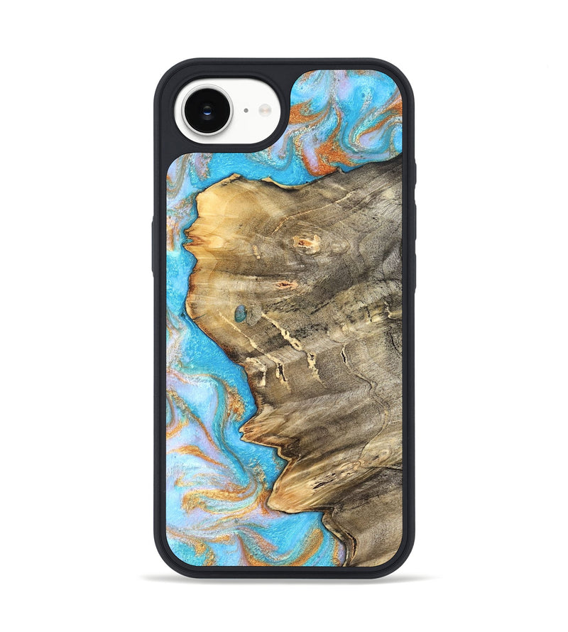 iPhone 17e Wood Phone Case - Adele (Teal & Gold, 831754)