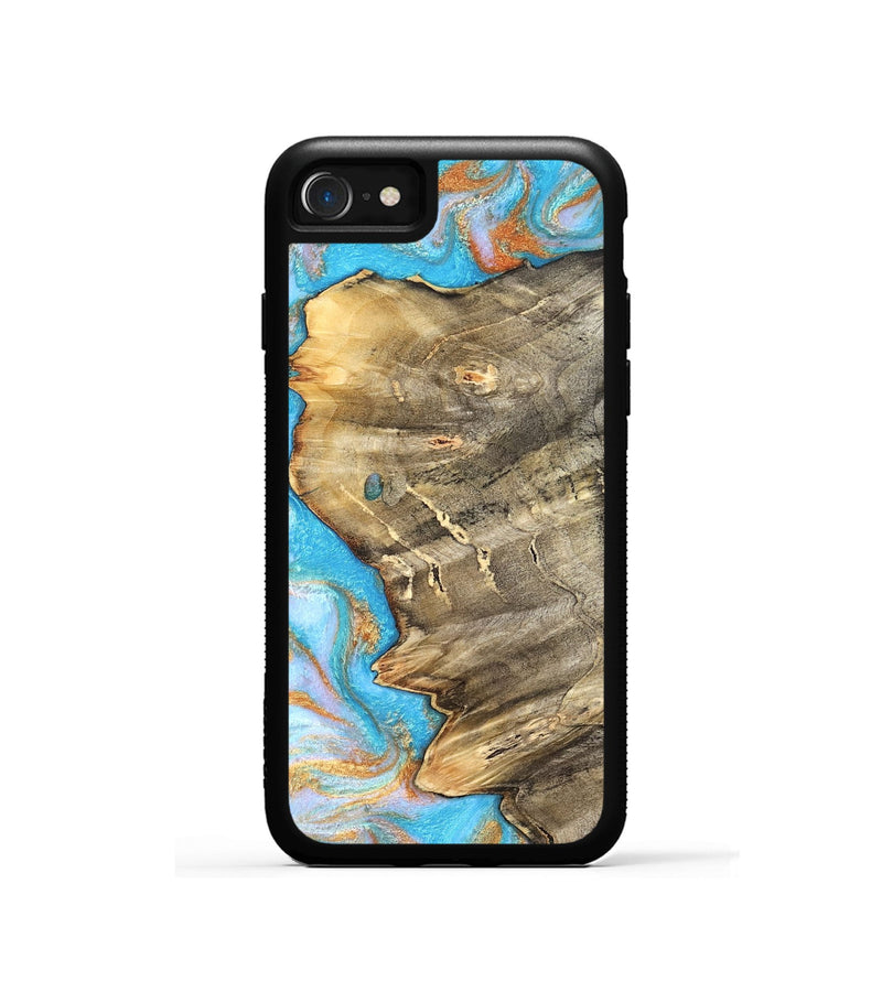 iPhone SE Wood Phone Case - Adele (Teal & Gold, 831754)