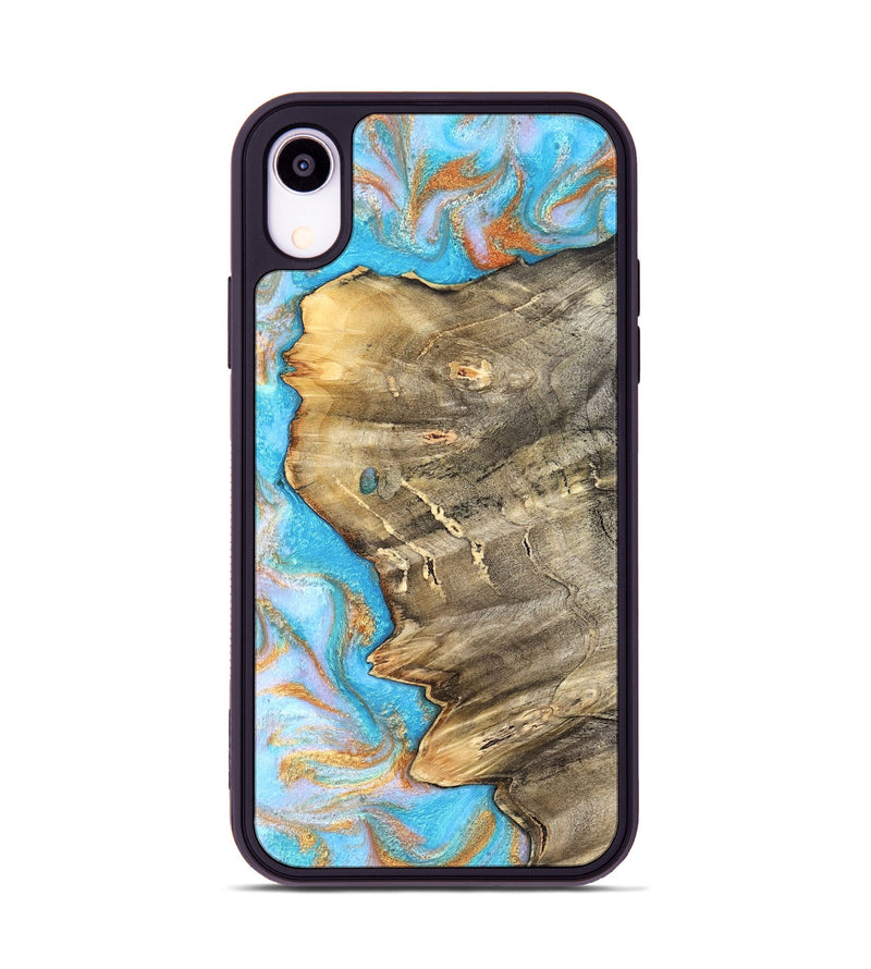 iPhone Xr Wood Phone Case - Adele (Teal & Gold, 831754)