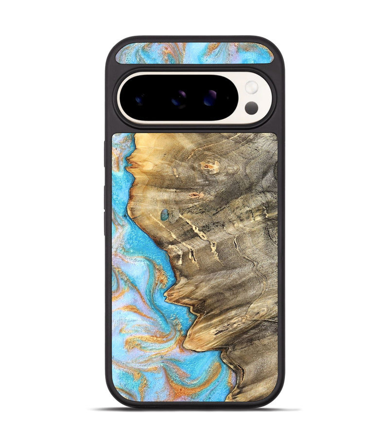 Pixel 9 Pro Wood Phone Case - Adele (Teal & Gold, 831754)