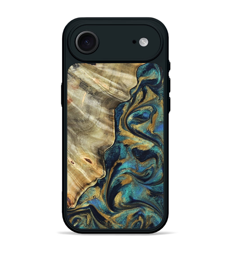 iPhone 17 Air Wood Phone Case - Jerry (Teal & Gold, 831755)