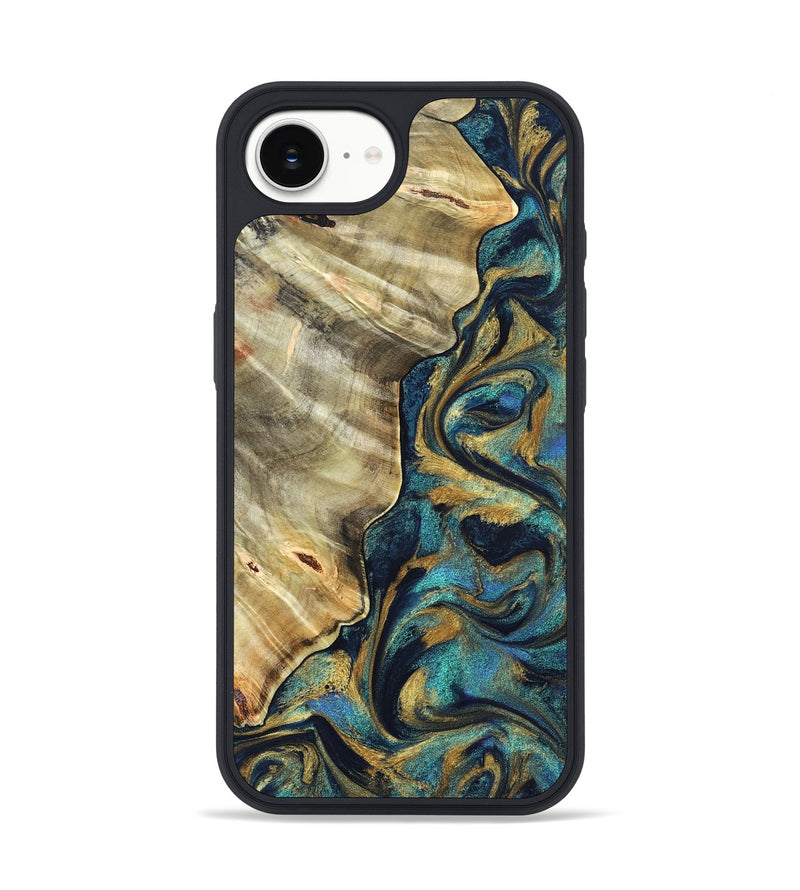iPhone 17e Wood Phone Case - Jerry (Teal & Gold, 831755)