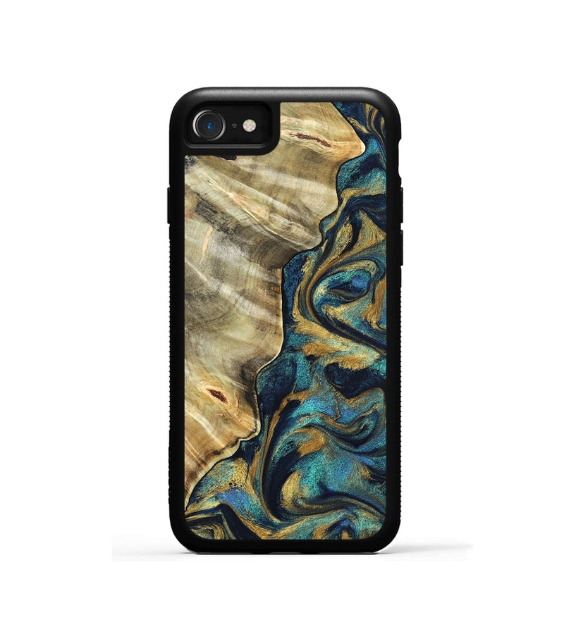 iPhone SE Wood Phone Case - Jerry (Teal & Gold, 831755)