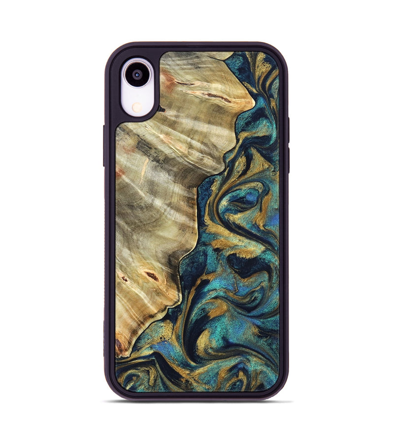 iPhone Xr Wood Phone Case - Jerry (Teal & Gold, 831755)
